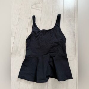 Black Peplum Top 95% Cotton